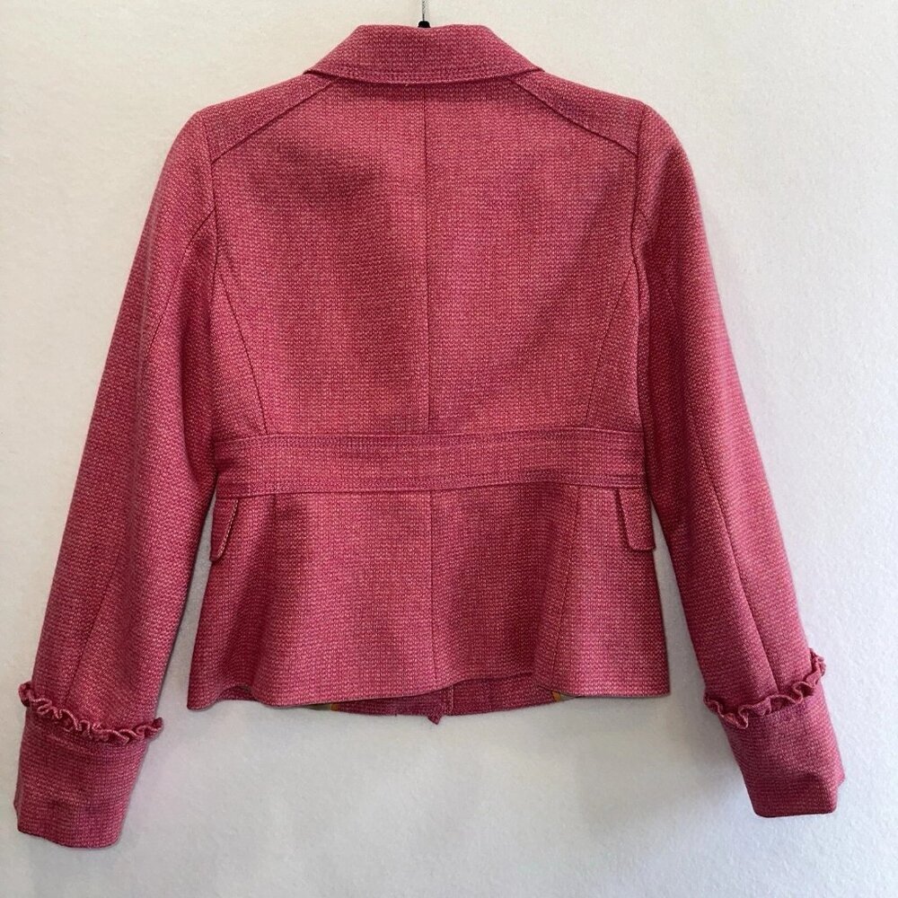 J. CREW ROBERT NOBLE Scotland Wool Blazer Sport Coat Fuchsia Preppy Office Sz 6 - Picture 2 of 8